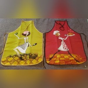 Set Of "Woman In The Kitchen" Cooking Aprons